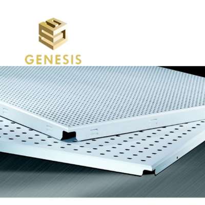 600 x 600 perforated aluminum false ceiling tiles for office buildings