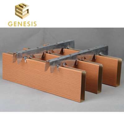 SGS Aluminum Suspended Extrusion Profile Square Tube Baffle Linear Ceiling